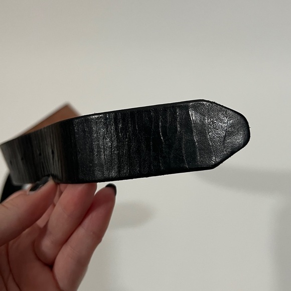 Rag & Bone Boyfriend Leather Belt in Black with Silver Hardware Women’s Sz L - Picture 6 of 7